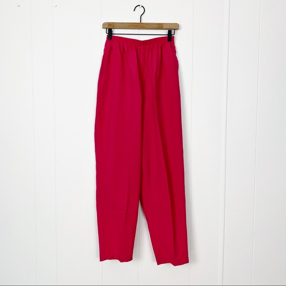 Hot Pink High Waisted Sport Trousers | Vintage - Picture 2 of 8